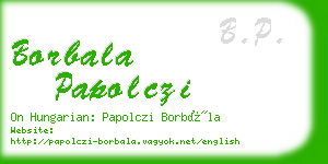 borbala papolczi business card